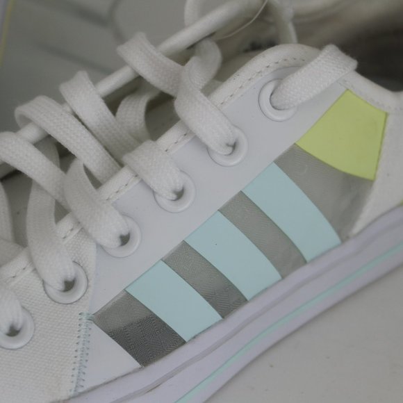 Adidas Originals Three Stripes Unisex Sneakers Men's 5.5 or Wom 7 White Yellow - Picture 6 of 16